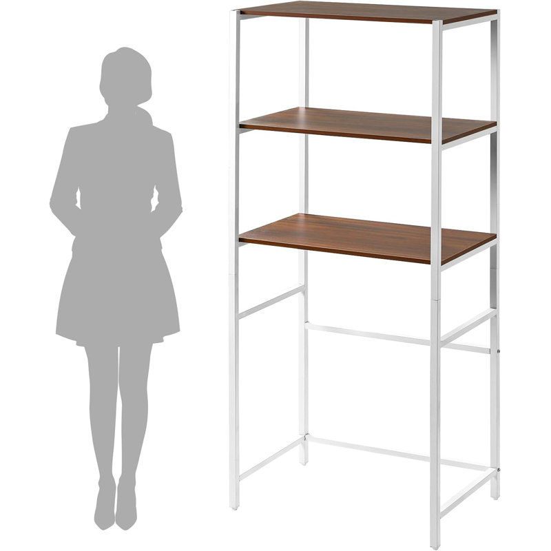 3 Tier Mini Fridge Stand With Storage For Dorm,Over Mini Fridge Multipurpose Storage Shelf Rack Standing Organizer, White