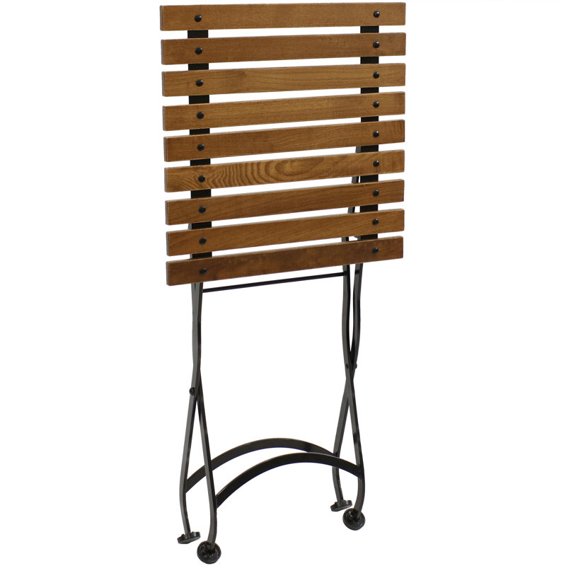 Table d'appoint pliante en châtaignier européen Mantz, Brun