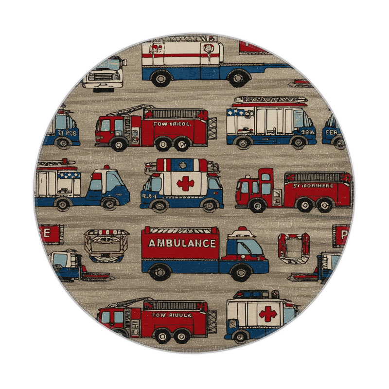 Tapis intérieur et extérieur gris Transport, Rond 5 pi