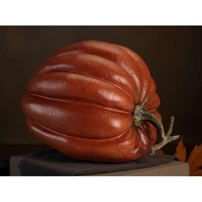 Citrouille décorative rustique nervurée H 12,5 po