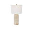 Lampe de table Cole et bois gris avec abat-jour tambour blanc