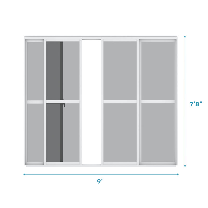 111 Outdoor PC Sliding Door (Pergola Accessory), White, 93" H x 109.8" W x 1.5" D
