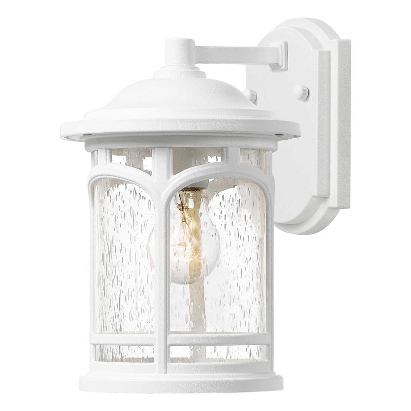 Hollydale White Outdoor Wall Lantern, 26.3cm H x 16.9cm W x 20.5cm D