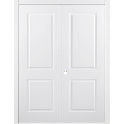 2-Panel Pre-Hung White Laminated Traditional Interior Double Door