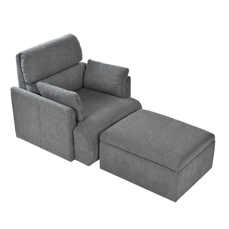 Oversized Chair W/Storage Ottoman