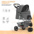 Foldable Pet Dog and Cat Stroller with Adjustable Canopy Storage Basket and Cup Holder for Small and Medium Pets-101824150