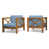 Teak Frame / Blue Cushion