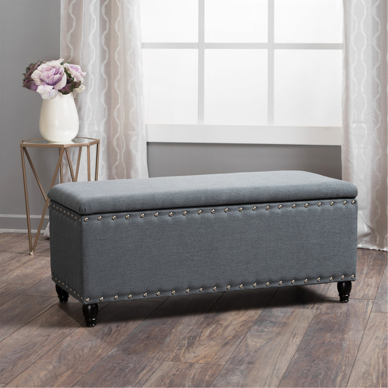 Repose-pieds avec rangement, Gris anthracite