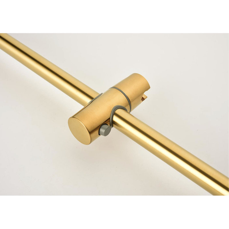 Brushed Gold Shower System With Mounting Hardware, Head & Hand Stylish Head, Shower, Slide Bar, Bodysprays, Arm, Hose Valve Trim