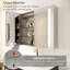 Armoire à pharmacie / miroir moderne de salle de bain à DEL 36 po x 30 po avec éclairage tricolore à intensité variable, anti-buée, IP44 et tablettes réglables