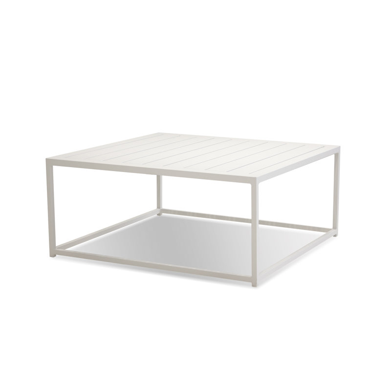 Table d'appoint en aluminium Marselia, Blanc