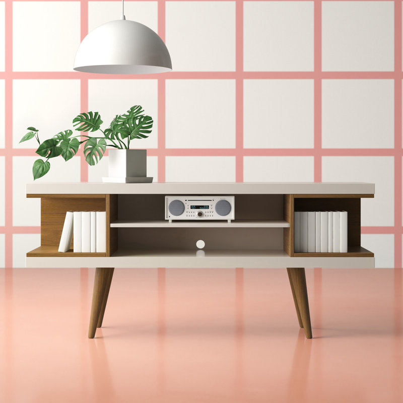 Michaelson TV Stand for TVs up to 50", Off White/Maple Cream