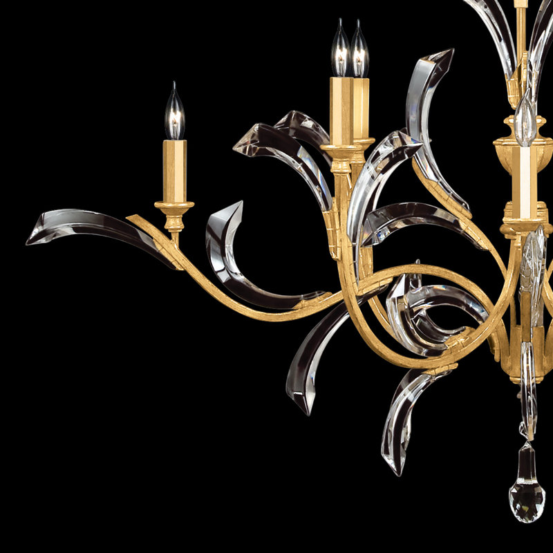 Beveled Arcs 8 - Light Tiered Chandelier, Gold Silver