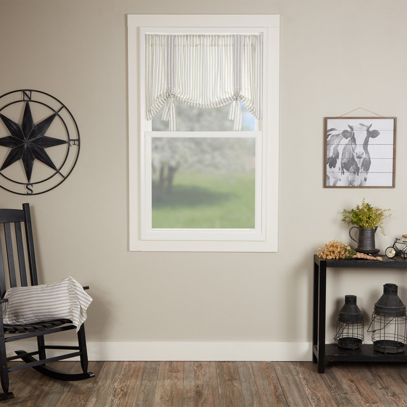 Timeless Ticking Gray Roman Valance