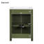 Petit meuble-lavabo de style vintage 24 po avec lavabo en céramique, 2 portes à fermeture douce, tablette réglable