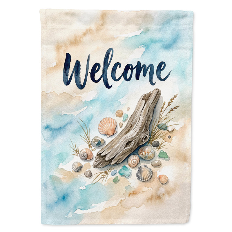 Drapeau Coastal Driftwood Welcome House, House Size, Bois flottant côtier