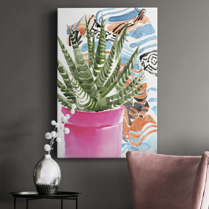 " Zebra Succulent II ", 18" H x 12" W x 1" D
