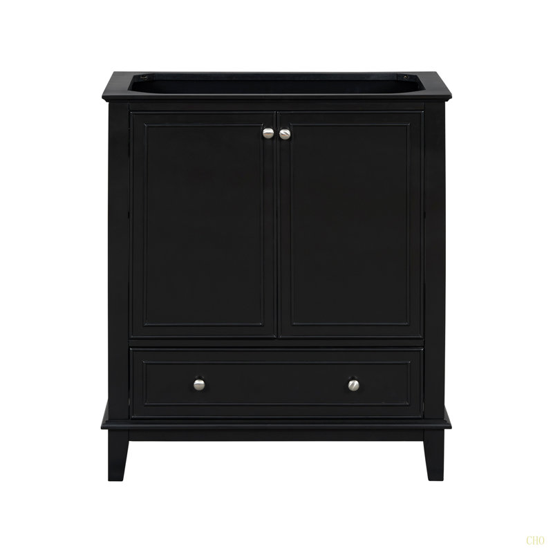Meuble-lavabo 30 po sans lavabo, base seulement, armoire de salle de bain multifonctionnelle avec portes et tiroir, cadre solide et panneau de fibres à densité moyenne