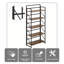 Bibliothèque pliante, 5 niveaux, bibliothèque industrielle en bois pliable avec structure en métal, sans assemblage-1557232687