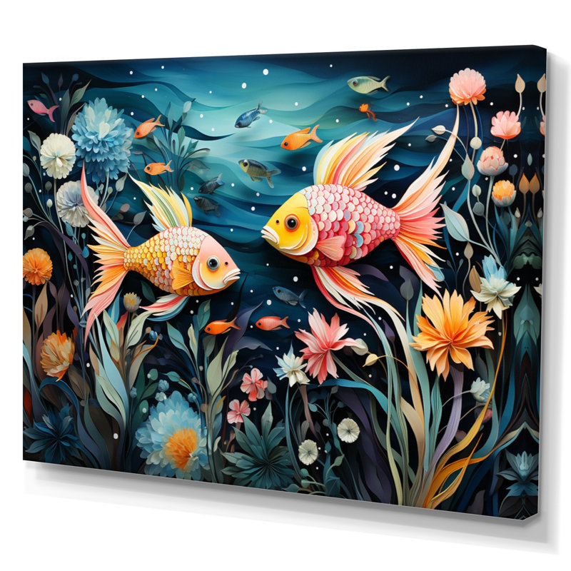 " Fishing Whimsical Waters II ", Toile tendue, H 30 po x l 40 po