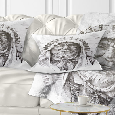 Native American Indian - Indian Printed Throw Pillow