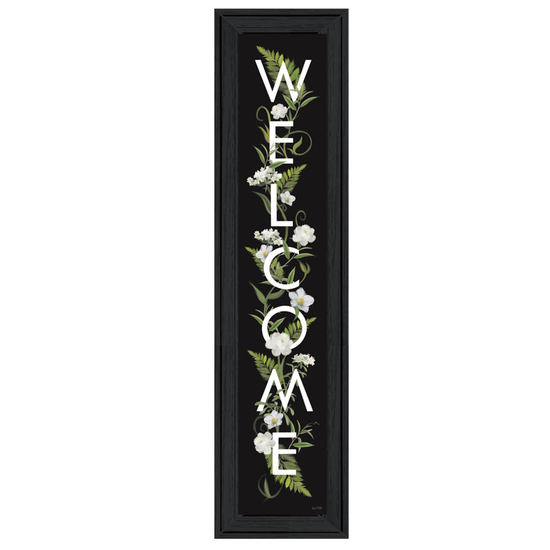 Welcome Sign I Framed Wall Art for Living Room, Home Wall Decor By House Fenway, Black Framed