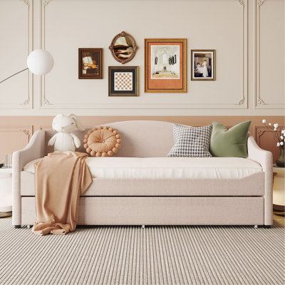Teddy Fleece Upholstered Daybed With Light And Trundle by YUETAODIANZI