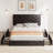 Vegan Storage Platform Bed with 4 Drawers and Adjustable Diamond Stitched Leather Headboard-1420914702-1434484895