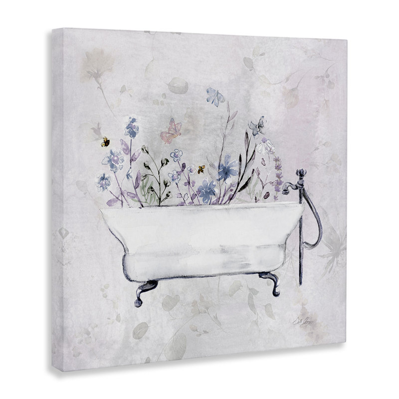 Toile botanique antique, design par Stella Chang, H 17 po x l 17 po