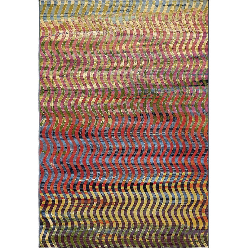 Skylar Washable Abstract Indoor / Outdoor Rug, Rectangle 5'3" x 8'