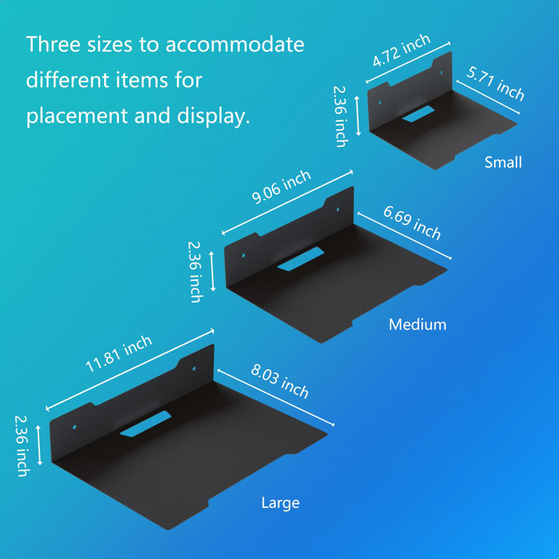 Floating Metal Wall Mount Shelf