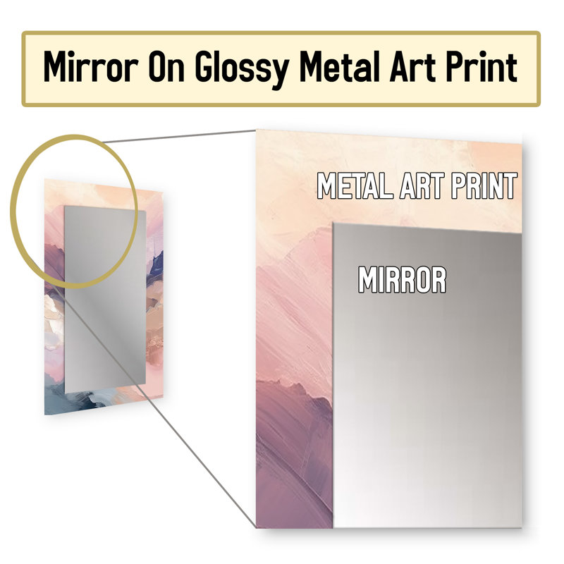 Pastel Countryside Beauty - miroir mural décoratif abstrait, miroir champêtre, impression d'art en métal, 32 po x 24 po