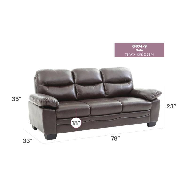 Canapé Glory Furniture Marta G674-S, Marron foncé