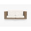 Brown Wicker Outdoor Loveseat, Palisades Cream