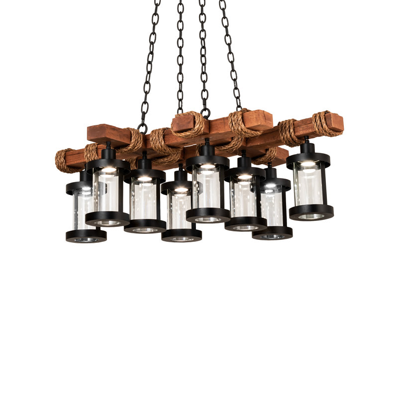 Rustic Lodge 8 - Light LED Chandelier