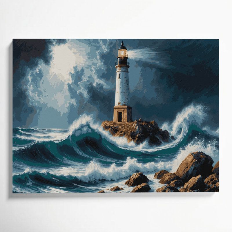 Art mural sur toile gris nautique professionnel côtier, H 11 po x l 14 po
