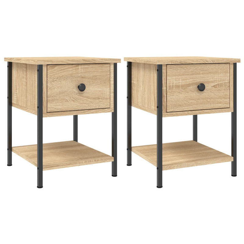 Bedside Tables 2 pcs 34x35,5x45 cm Engineered Wood, Sonoma Oak