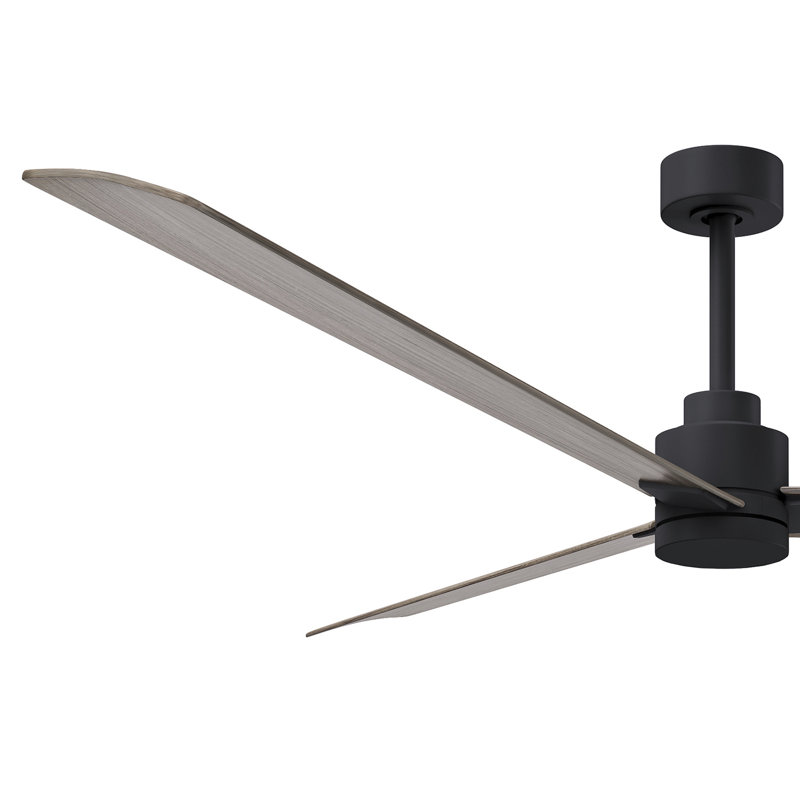 Ventilateur de plafond Alessandra 72, Noir mat, Ton bois de frêne gris