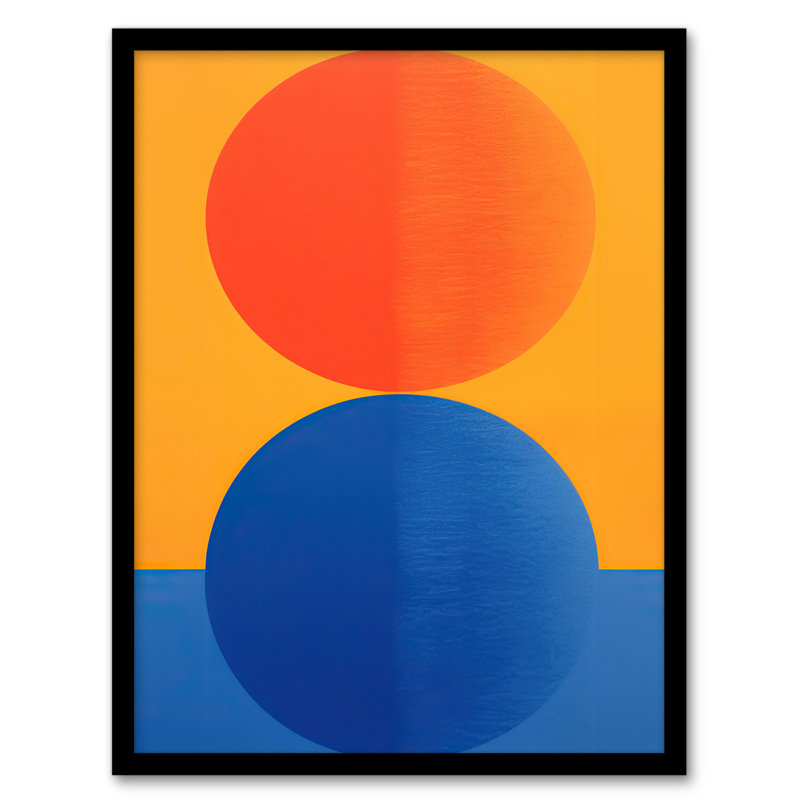 Tangerine And Cobalt Blue Orbs - Single Picture Frame Print