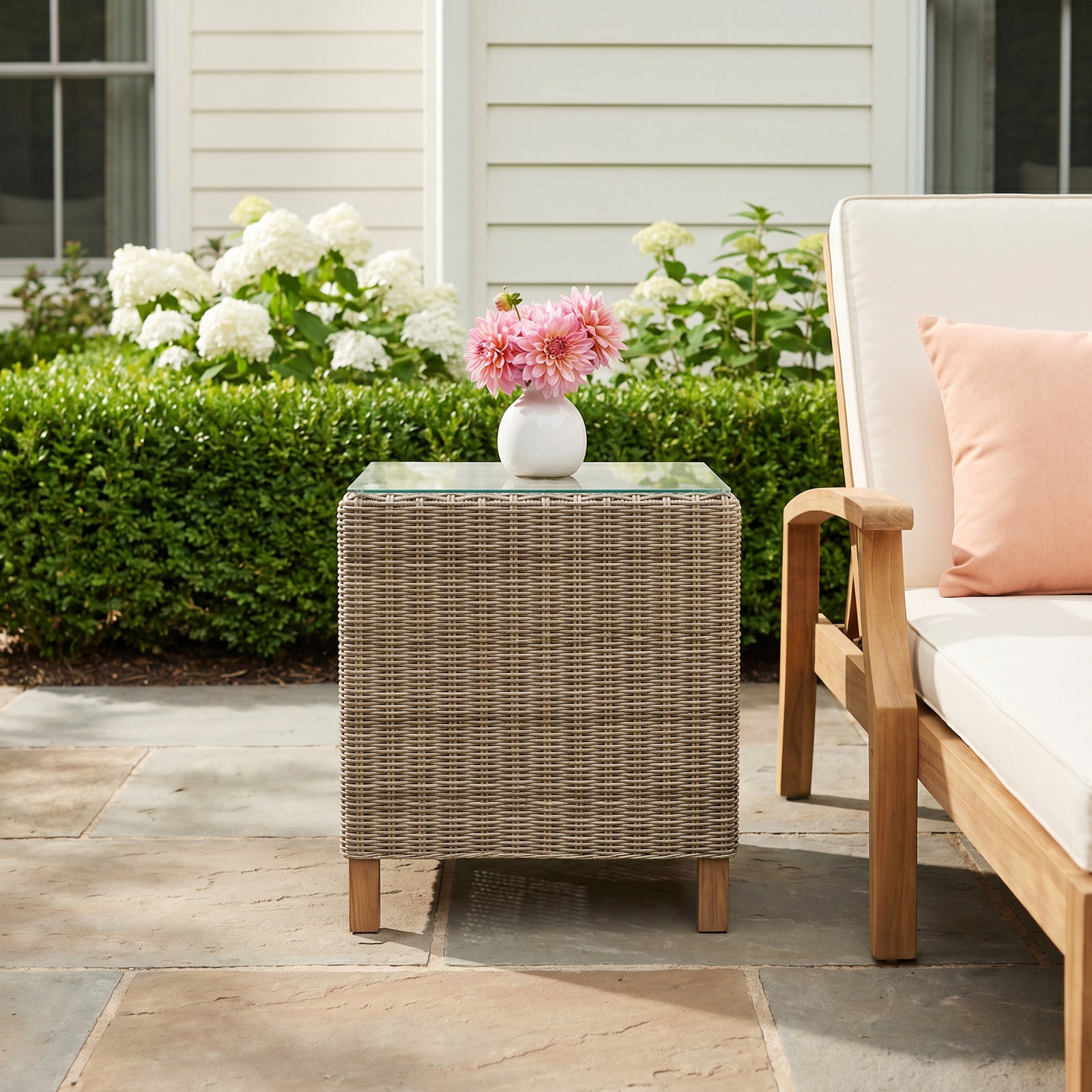 Kells 22'' Glass Outdoor Side Table