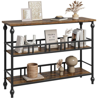 Console étroite avec tablettes, canapé d'entrée industriel à 3 niveaux, couloir rustique peu encombrant, table d'appoint de salon pour chambre à coucher, appartement, vestibule