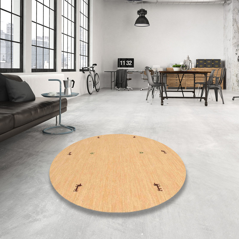 Tapis beige Kateri, Rond 7 pi