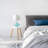  Glass Table Lamp with Fabric Shade, Light Blue