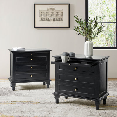 Dominic Country 72cm W 3 - Drawer Bedside Table