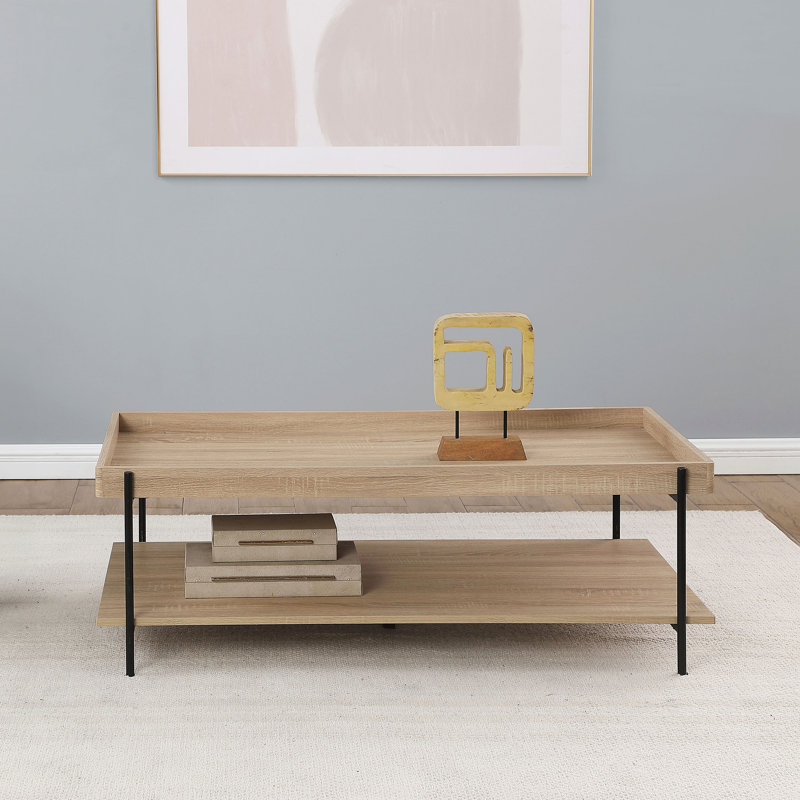 Table basse rectangulaire en bois d'ingénierie