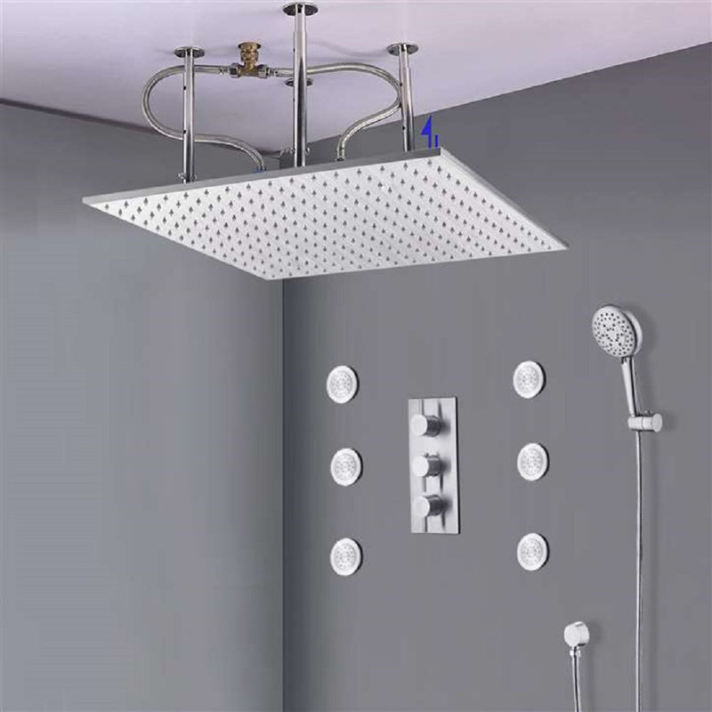 Sofia Large Ceiling Rain Shower Set Ultimate Rainfall Luxury for Your Bathroom, Chrome