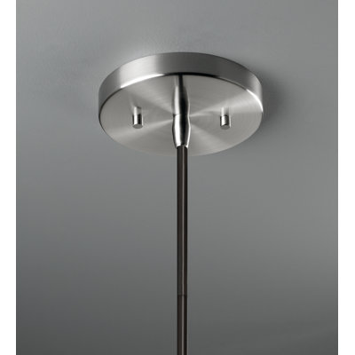 Radiance - Tall Crease 1-Light Pendant - Bisque - Brushed Nickel - Replaceable Bulb - Black Cord
