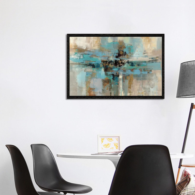 Morning Fjord - Print on Canvas, 101.6 cm H x 66.04 cm W, Black Floater Framed