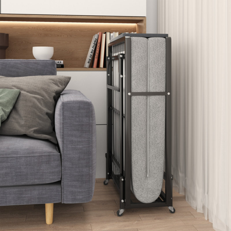 Lit plateforme tapissier en métal Mayton