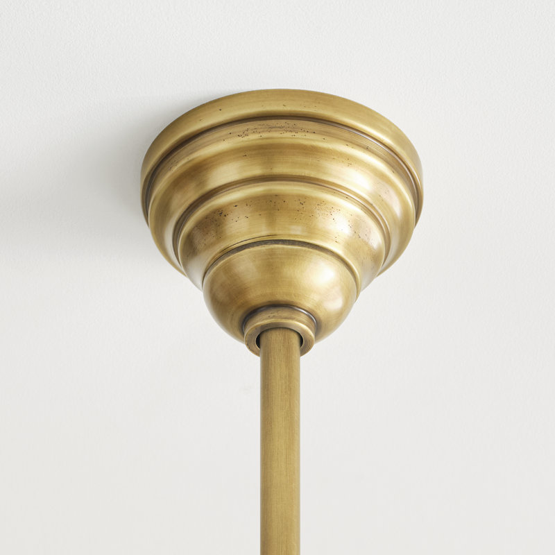 Downrod Ceiling Fan, Hand Rubbed Brass